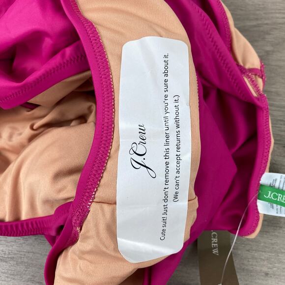 J.Crew Magenta Orchid Ruched V Neck One Piece Swimsuit Sz.14 NWT - Picture 10 of 11